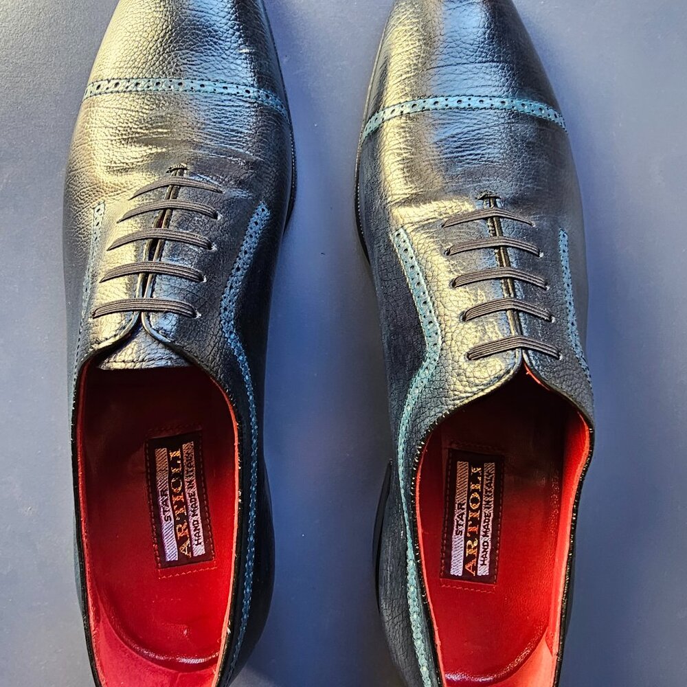Artioli Men's Dark Blue Leather Shoe
